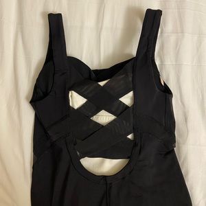 Black mesh back strappy tank